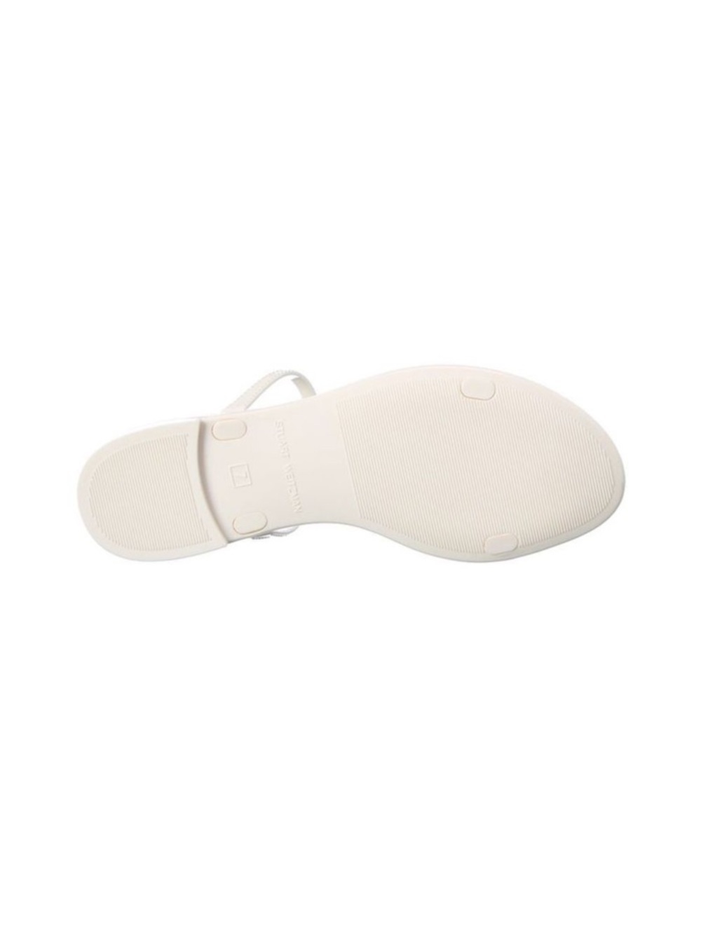 Stuart Weitzman Sawyer Jelly Sandals Sz 11 White Minimal Strappy Flat Slide - Picture 9 of 11